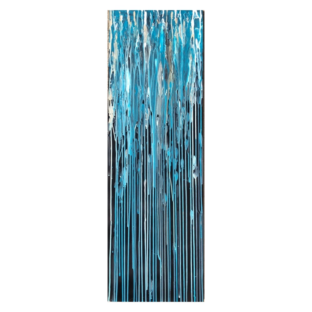 12" x 36" Blue Abstract Painting